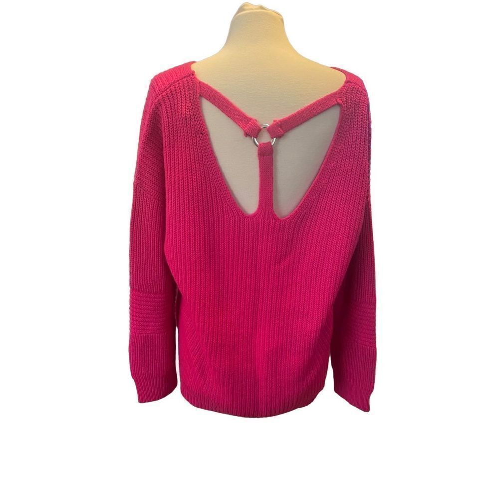 BYdesign Neon Hot Pink Sweater w/Strappy Detail
